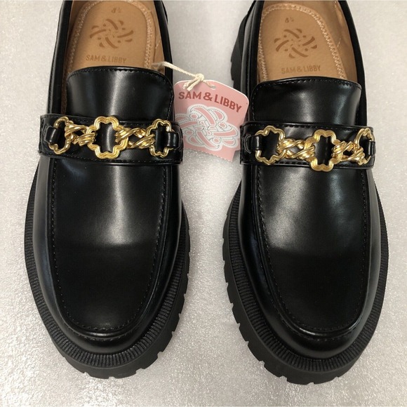 Sam & Libby Women's Black Rylan Lug Sole Loafer Low Top Slip-On 8.5 NEW - Picture 4 of 16